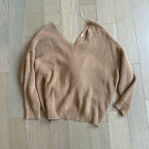 Boutique Brown knot back v neck sweater